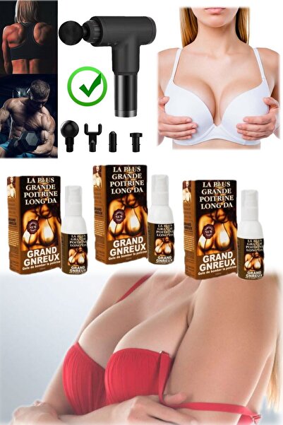 MACGON 3 Adet X 100 Ml Göğüs Şekillendirme Ve Büyütme Sprey + Masaj Tabancası...