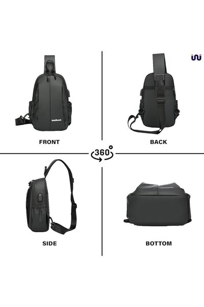 OEM Travel bag, front and side pockets, external USB port for charging, bag