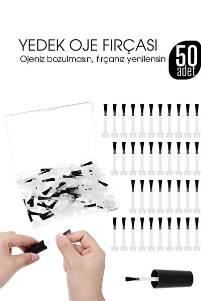 Transformacion Yedek Oje Fırçası 50'li Aplikatörlü Set - Tırnak Cila Fırçası 722436