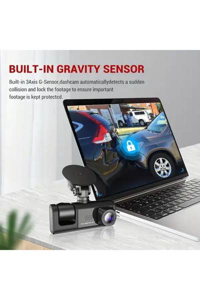 OEM Triple FullHD car camera, 3 cameras-front/rear/interior, 2'' screen, G Sensor JRH