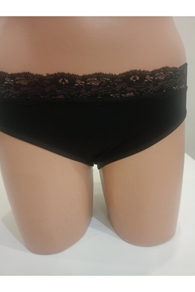 ÖZLEM İÇ GİYİM 🖤   Lace Detailed Black Women's Panties 4 Pieces