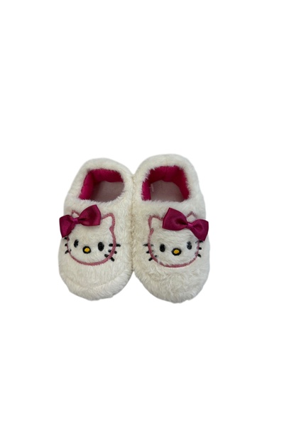 Şekerkids Kız Çocuk Tüylü Peluş Pofuduk Figürlü Kaydırmaz Taban Kreş Ev Okul ...