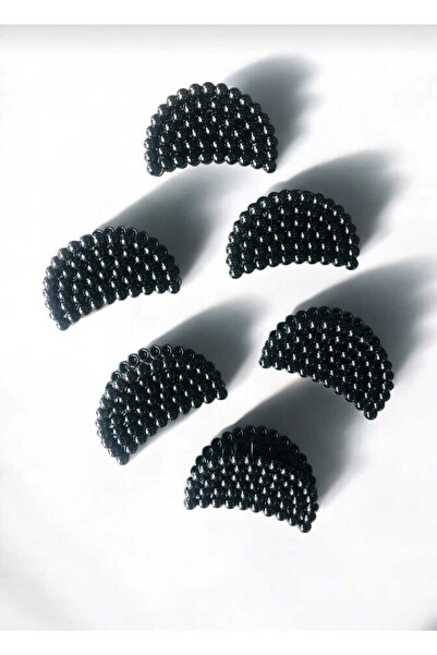 Genel Markalar İnci Nokta Oval Model Canlı SİYAH Mandal Toka 5 cm