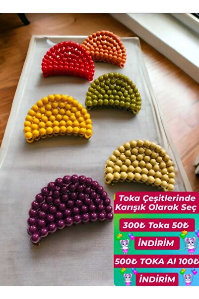 modares İnci Nokta Oval Model KOYU Renkli Mandal Toka 5 cm