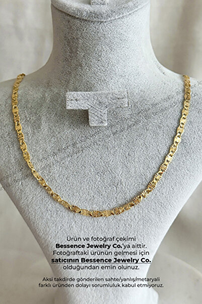 Bessence Jewelry Co CM Jew 14K Gold Sunburst Çelik Kolye - 60 CM