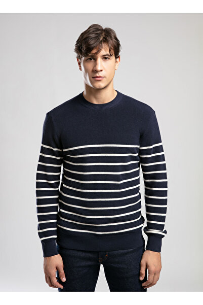 Lee Cooper Round Neck Regular Fit Navy Blue Men's Sweater 261 Lcm 241020 Baldwin Navy Blue-Ekr