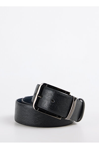 Fabrika Fbk 013 4cm Çift Siyah-Laci Siyah Erkek Deri Kemer
