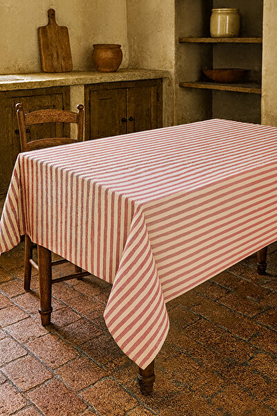 Mirilliahome Striped Linen Tablecloth - Dining Table Cloth - Picnic Cloth