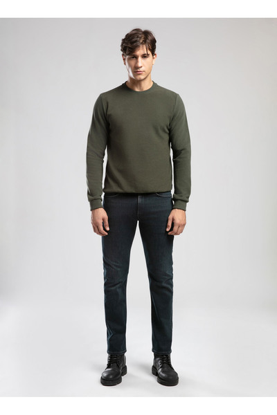 Lee Cooper Yuvarlak Yaka Haki Erkek Sweatshırt 261 LCM 241064 NEWDIAGONAL HAKİ