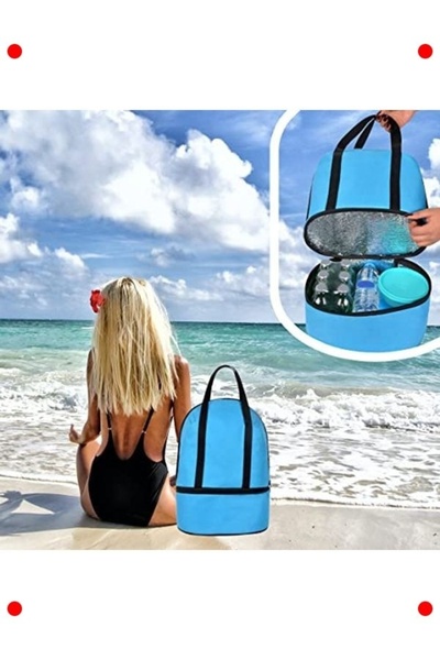 markentegra حقيبة نزهة وشاطئ معزولة سعة 26 لتر - قسمان