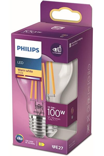 Philips LED Classic 100W A67 Filament Ampul, 2700 Sıcak Beyaz, E27 Normal Duy, Dim Edilmez