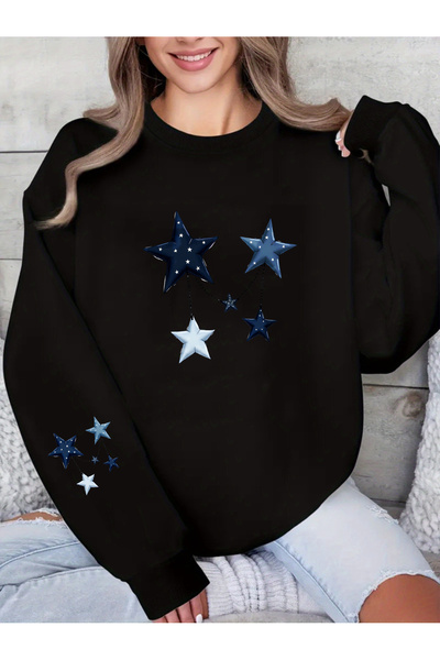 GALASHOP سويت شيرت باجلي يلديز للنساء