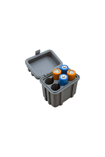 Peynir3D 6'lı 18650 Pil Saklama Kutusu - Sandık Tasarım Dekoratif Organizer (...