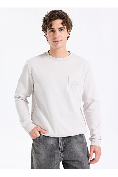 Lee Cooper Round Neck Stone Men's Sweatshirt 261 Lcm 241059 Livos Taş