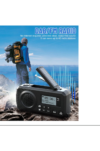 Choice black DAB Portable Hand Crank Radio Emergency Radio Solar Emergency Ra...