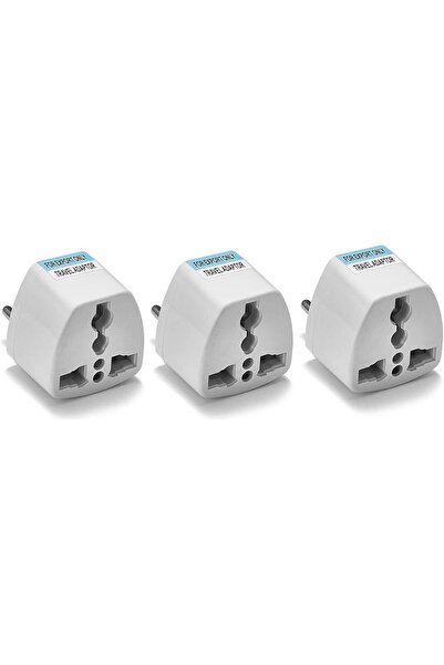 Generic Universal to European Travel Plug Adapter - Supports US and UK (UK/US/AU) Plugs - Ideal for Travel (3-Pack)