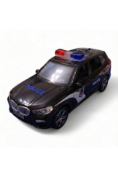 Vision XXI BMW X5 Police Metal Model, Die-Cast, Scale 1:32, lights and sounds, 15 cm, black