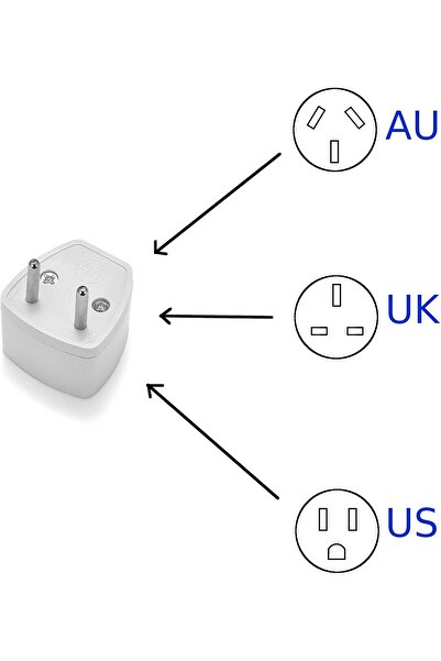 Generic Universal to European Travel Plug Adapter - Supports US and UK (UK/US/AU) Plugs - Ideal for Travel (3-Pack)