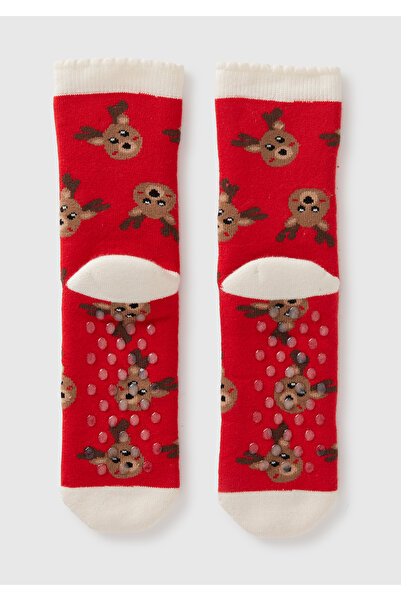 United Colors of Benetton Момчешки червени чорапи с мотиви