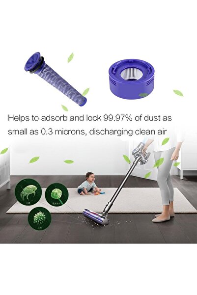 OEM Post-Motor HEPA Filter for V7 V8 & 2 Pre-Filters for V6 V7 V8 Vacuum Cleaners, Replacement Filter Ki