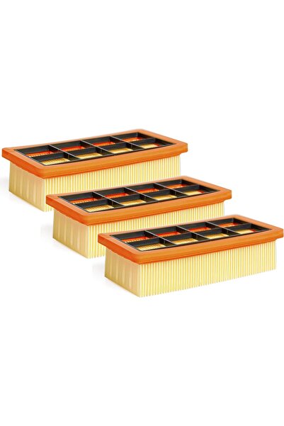 OEM Pack of 3 Flat Pleated Filters for Karcher Vacuum Cleaners - Reference 6.415953.0 AD3.200 AD3.000
