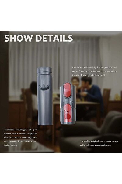 OEM Pack of 4 Dyson adapters for V6 to V7 V8 V10 vacuum cleaners - Two styles