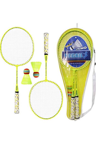 Generic 1-Pair Badminton Rackets Set with 2 Plastic Shuttles