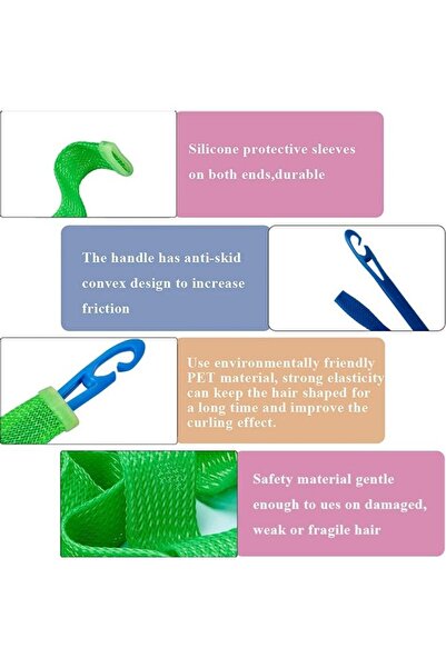 DOMEET 40pcs Heatless Spiral Hair Curler kit Magic Hair Curlers Spiral Curls Wave Styling Hair Rollers set