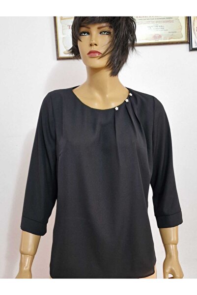GIONI CONF Plain blouse with 3 pleated buttons