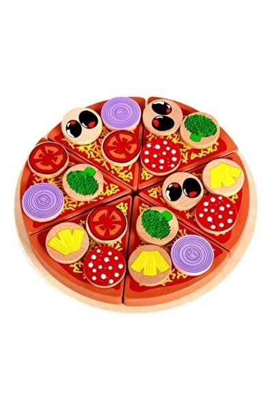 DOMEET لعبة تقطيع البيتزا الخشبية من 27 قطعة