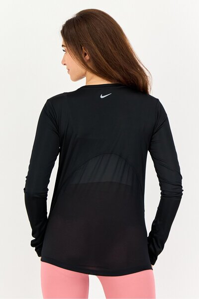 Nike Women Standard Fit Long Sleeve Running Top, Black