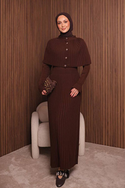 Balenbi Women's Tight Knitted Cape Sweater Hijab Dress Std Size 1150