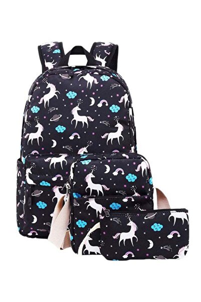 Generic 3-Piece Unicorn Printed Backpack Set