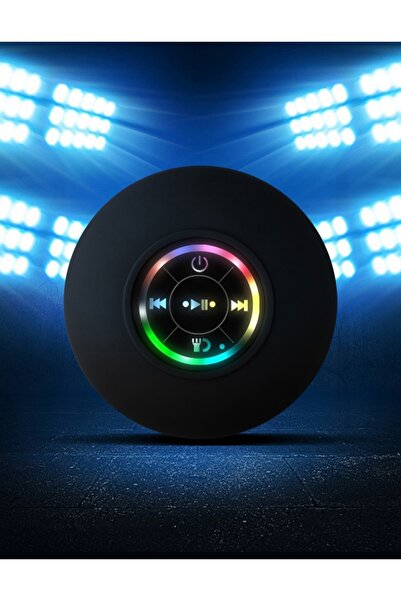OEM Portable waterproof Bluetooth speaker with suction cup, built-in microphone and RGB LED lights