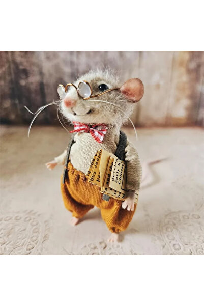 NO BRAND زينة عيد الميلاد على شكل دبوس فأر، نمط بنطال أصفر