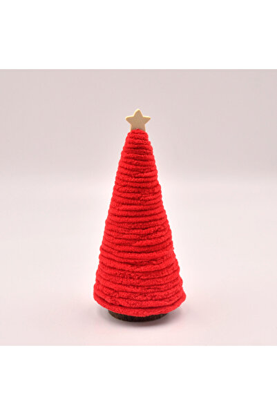 NO BRAND شجرة عيد الميلاد الصغيرة، عنصر زخرفي، أحمر - 16 سم