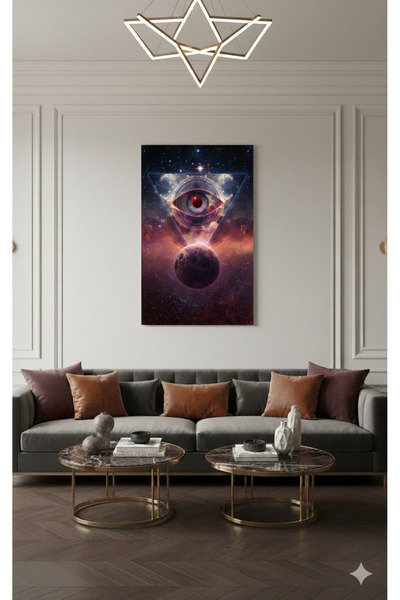 BLT DİZAYN Cosmic Eye and Universe Themed Art Painting Glass Painting