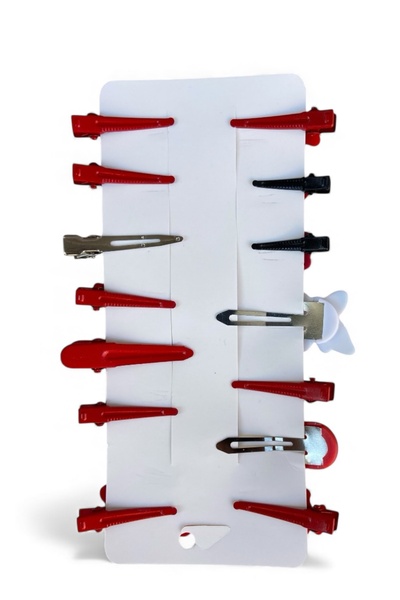 NOT GUILTY Girl's Buckle Set Red Color 14-Piece Cute Snap Buckle Set –