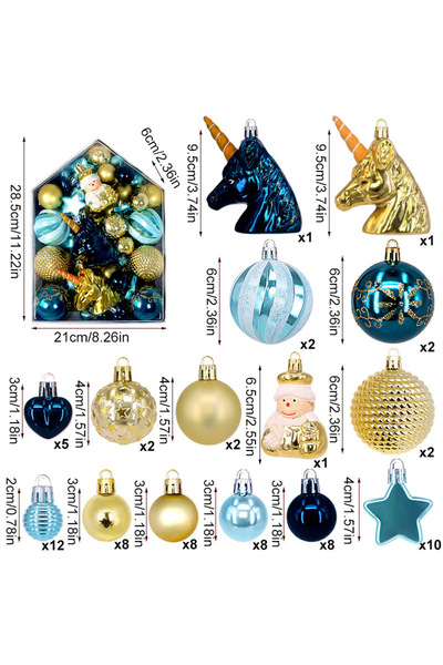 NO BRAND مجموعة مكونة من 72 قطعة من الكرات المجلفنة المطلية ذات الأشكال غير ا...