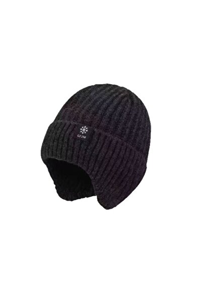NO BRAND Warm knitted hat with fleece lining, cotton-wool hat with fleece lin...