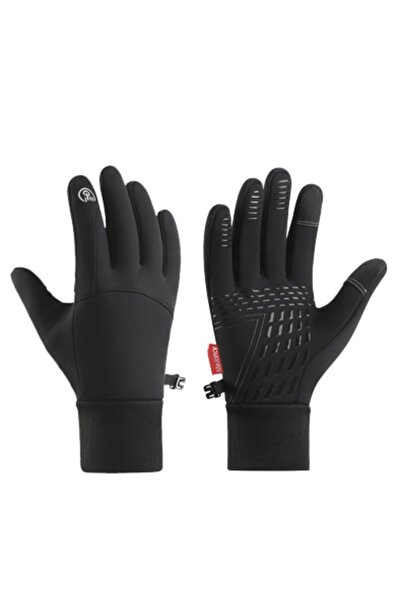 NO BRAND Cycling gloves, winter gloves with touchscreen, waterproof, black, s...