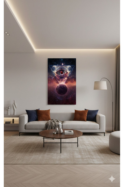 BLT DİZAYN Cosmic Eye and Universe Themed Art Painting Glass Painting