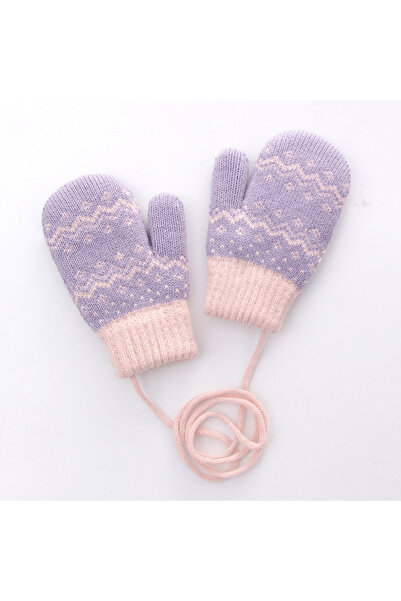 NO BRAND Winter gloves for girls, double-layered with fleece lining warm, hal...