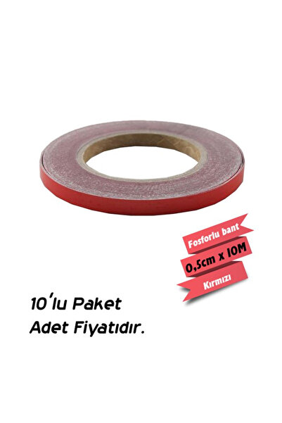 Muhtelif CARUB FOSFORLU BANT KIRMIZI 0,5 CM X 10 MT