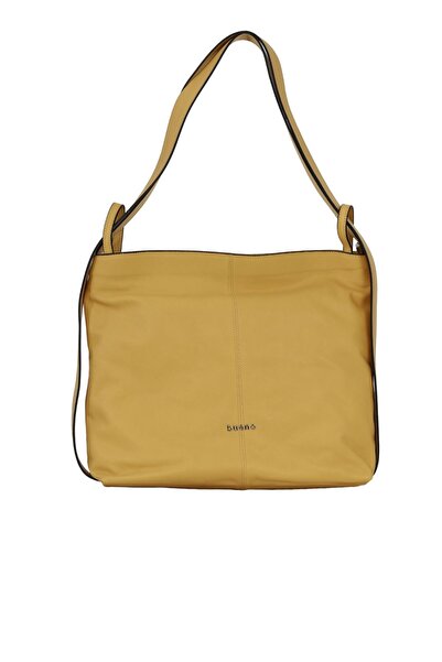 Bueno Shoes Κίτρινη δερμάτινη γυναικεία τσάντα ώμου 01wbu1971