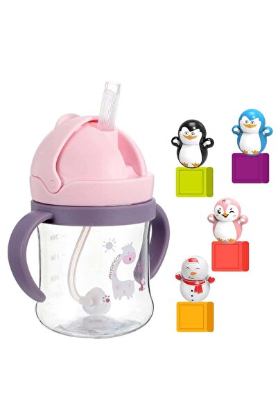 Gonice زجاجة مياه للأطفال بسعة 250 مل مزودة بقشة وفوهة ناعمة ومقاومة للانسكاب...