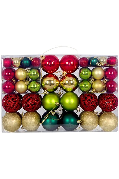 NO BRAND Set of 100 Christmas decorations, Christmas ball pendant for the tre...
