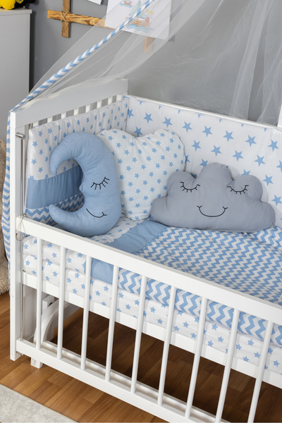 BamgidooMobilya Bebek Beşiği Yastığı Kalp Bulut Ay Model 3 Yastık