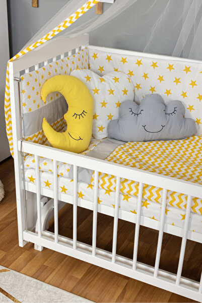 BamgidooMobilya Bebek Beşiği Yastığı Kalp Bulut Ay Model 3 Yastık