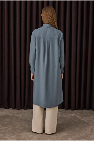 HEQA Μακρύ πουκάμισο με λεπτομέρεια τσέπης Μπλε λεβάντα